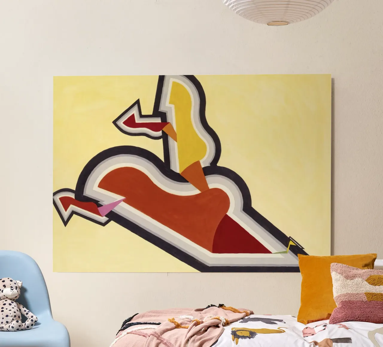 Study in Rhythm: Red and Gold pannello forex da artshop