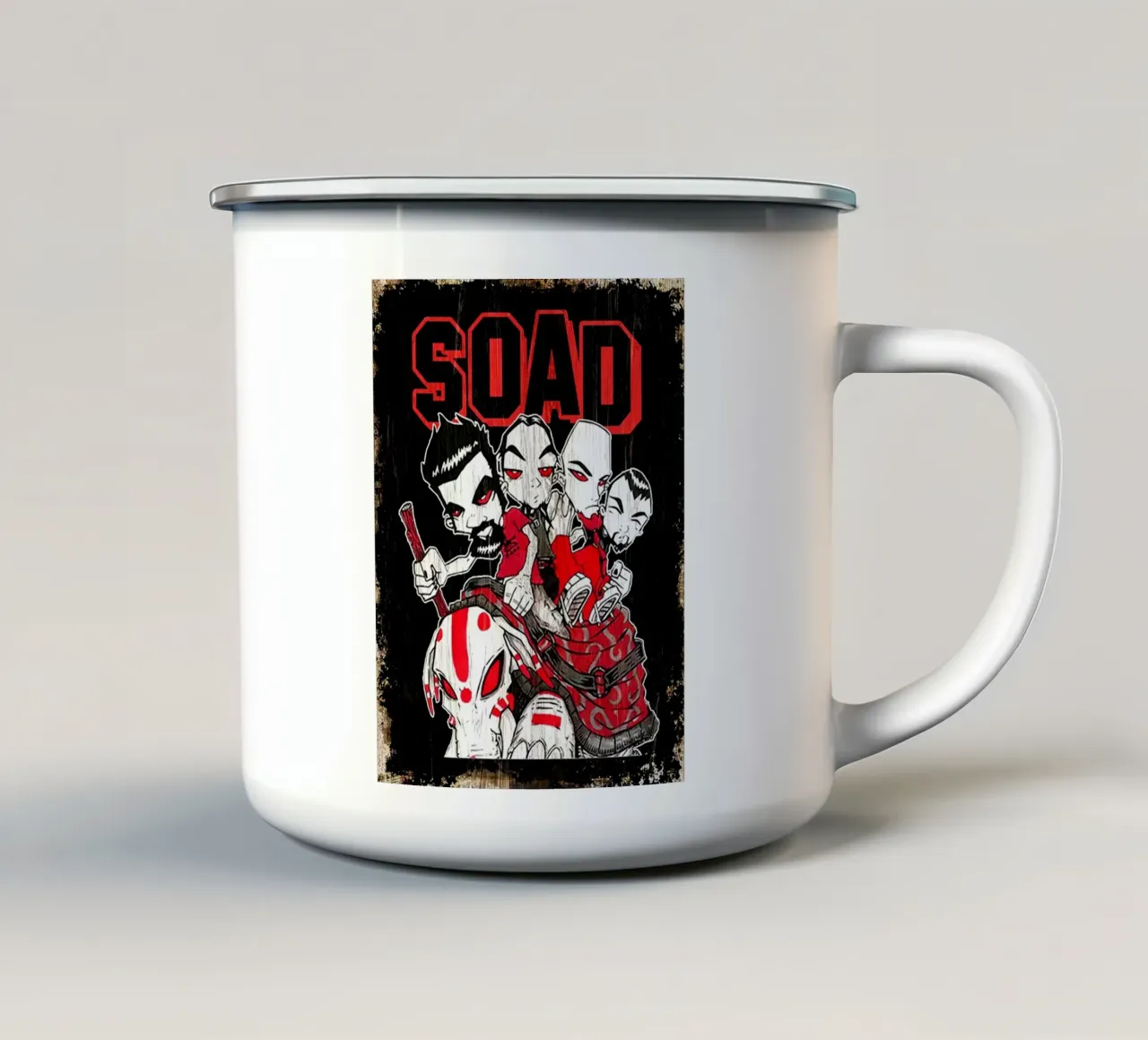 All Member Band System Of A Down Poster tazza in smalto da TAERUNZE