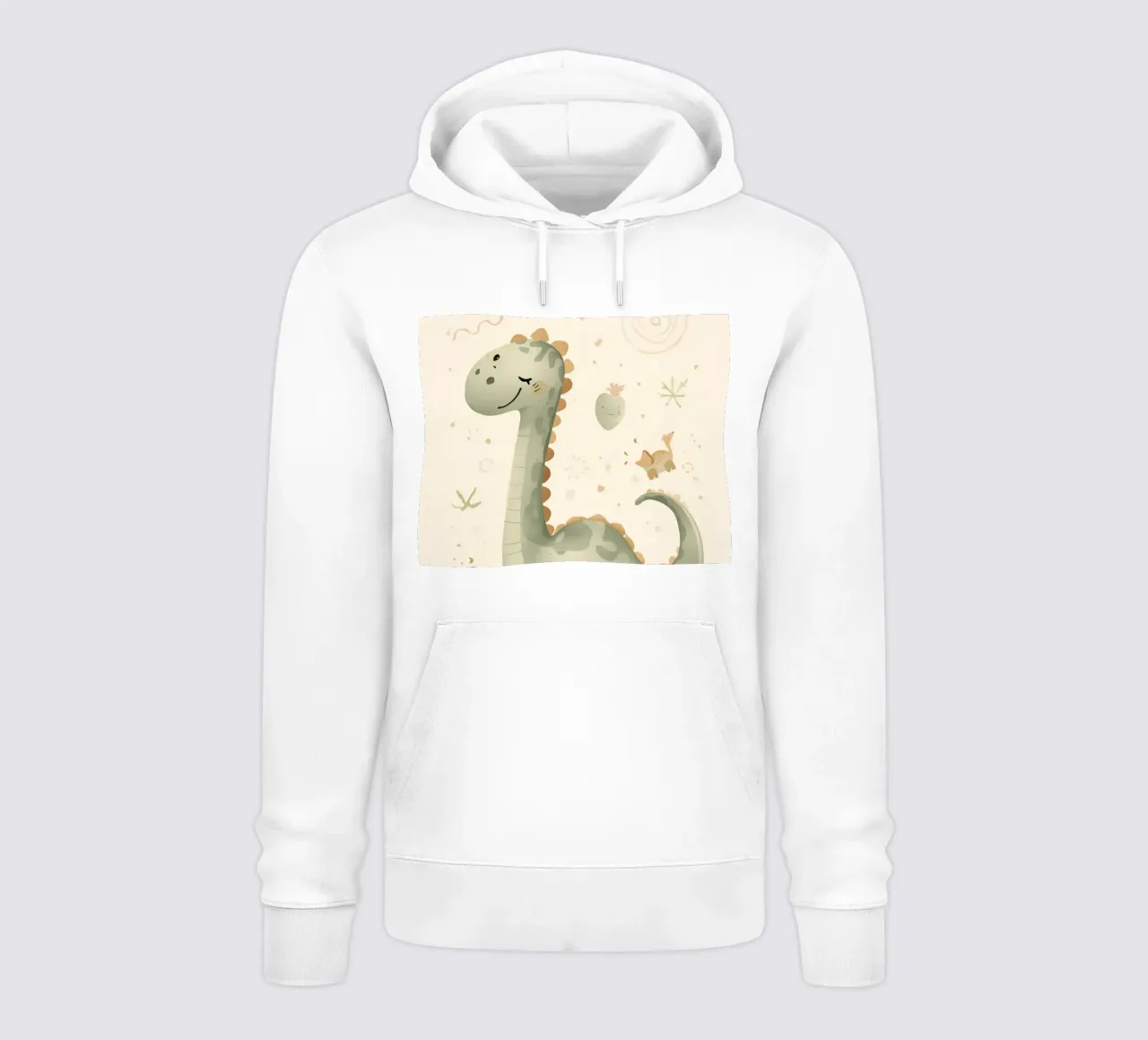 Simpatico dinosauro verde con forme astratte felpa con cappuccio da DesignDoodle