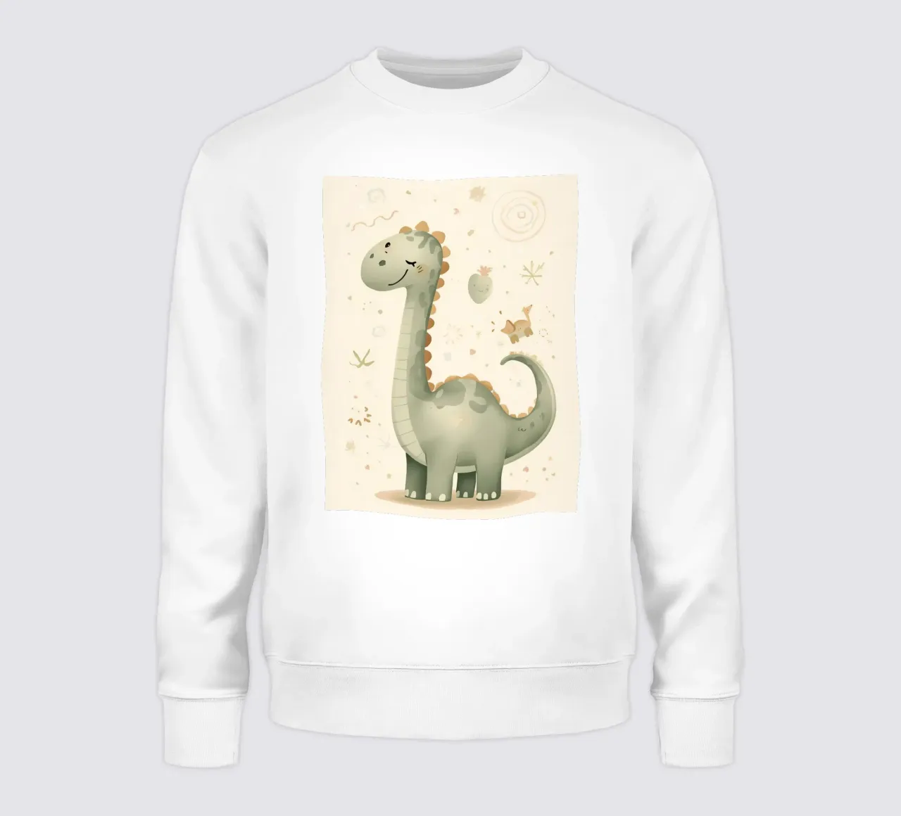 Simpatico dinosauro verde con forme astratte felpa da DesignDoodle