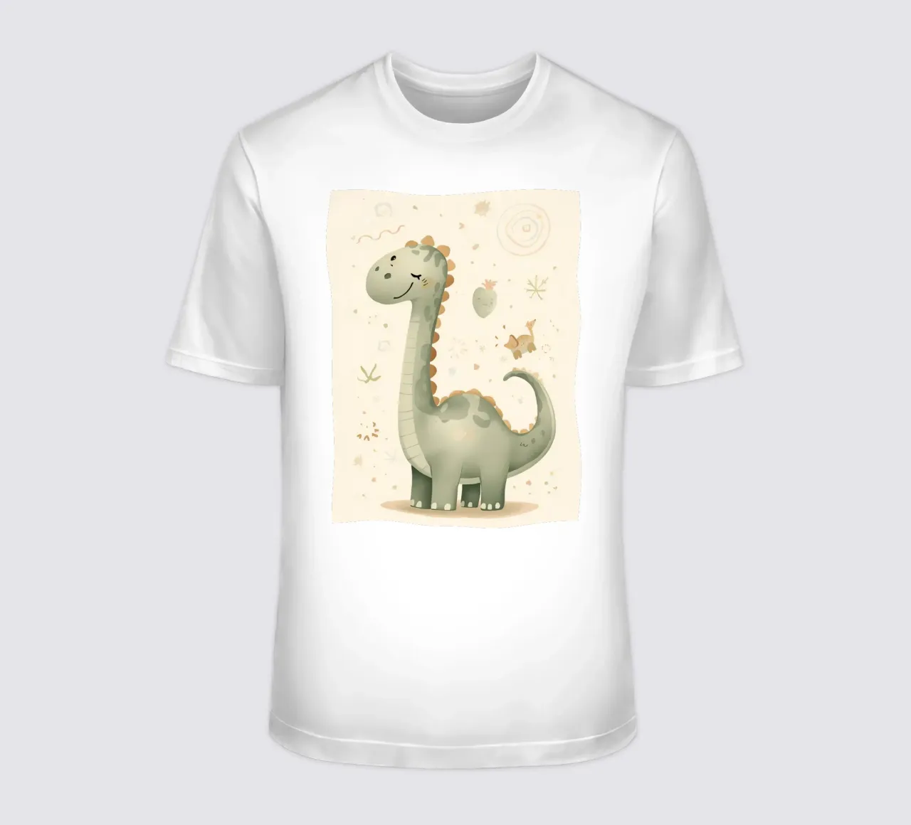 Simpatico dinosauro verde con forme astratte t-shirt da DesignDoodle