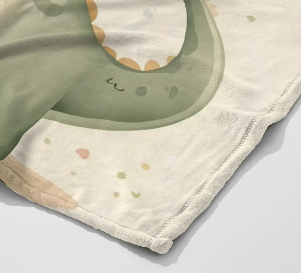 Simpatico dinosauro verde con forme astratte coperta in pile da DesignDoodle