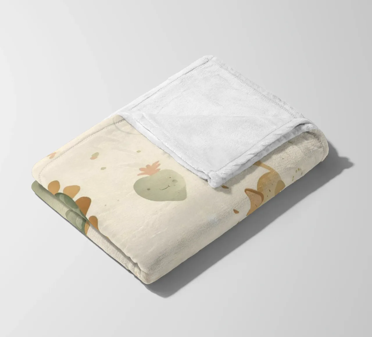Simpatico dinosauro verde con forme astratte coperta in pile da DesignDoodle