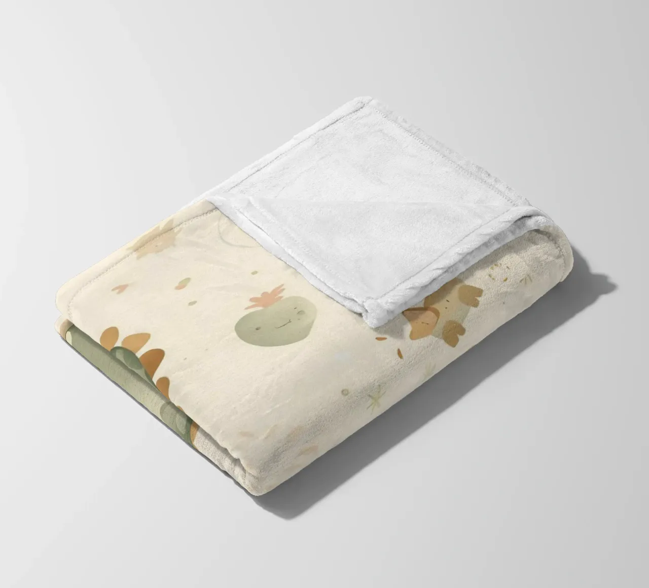 Simpatico dinosauro verde con forme astratte coperta in pile da DesignDoodle