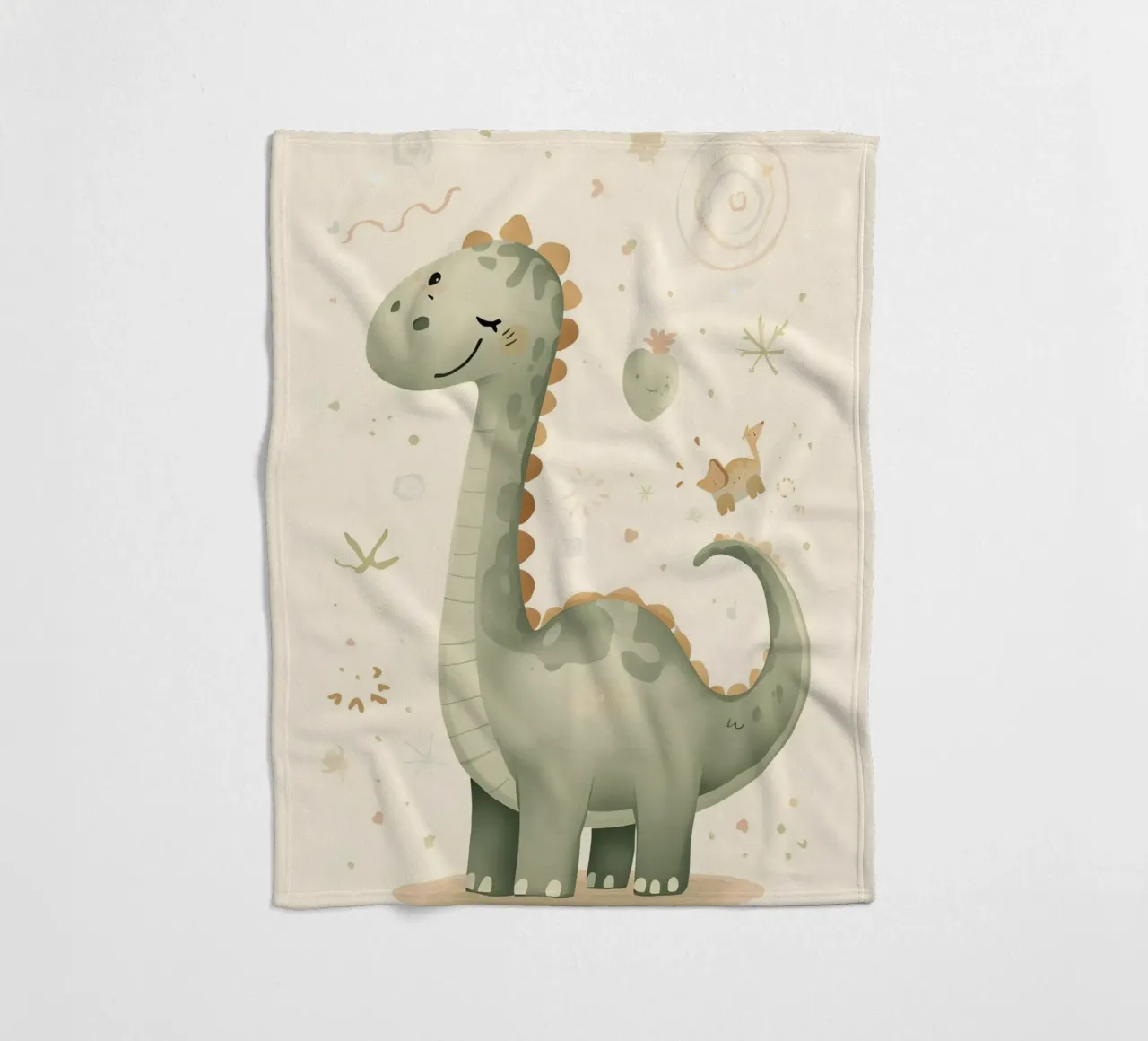 Simpatico dinosauro verde con forme astratte coperta in pile da DesignDoodle