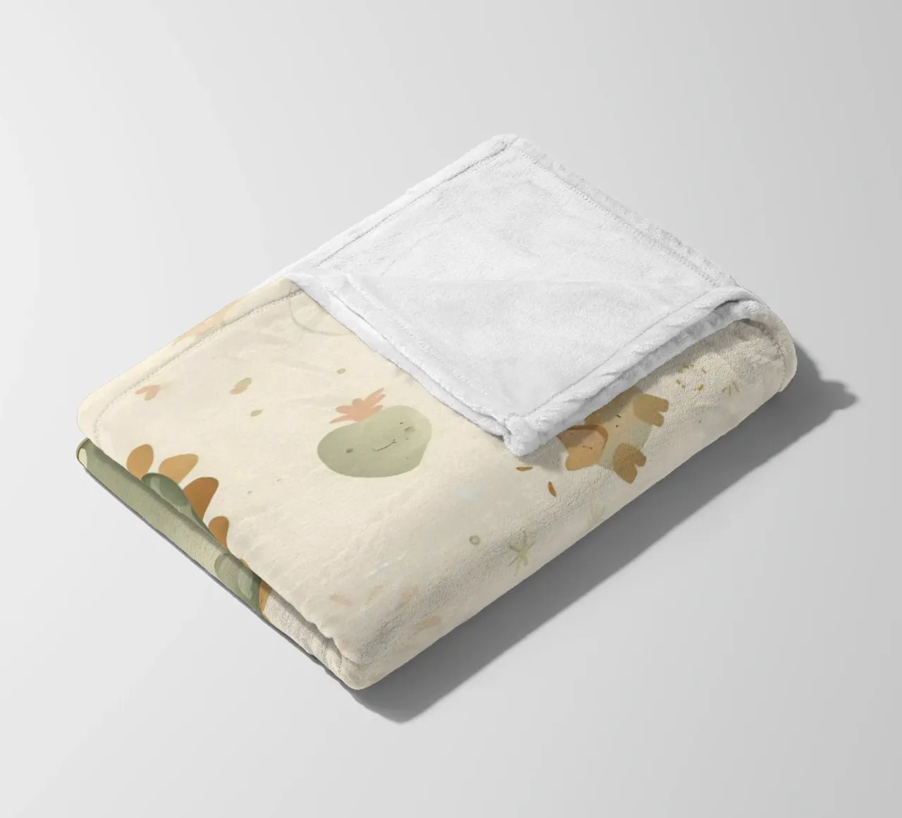 Simpatico dinosauro verde con forme astratte coperta in pile da DesignDoodle