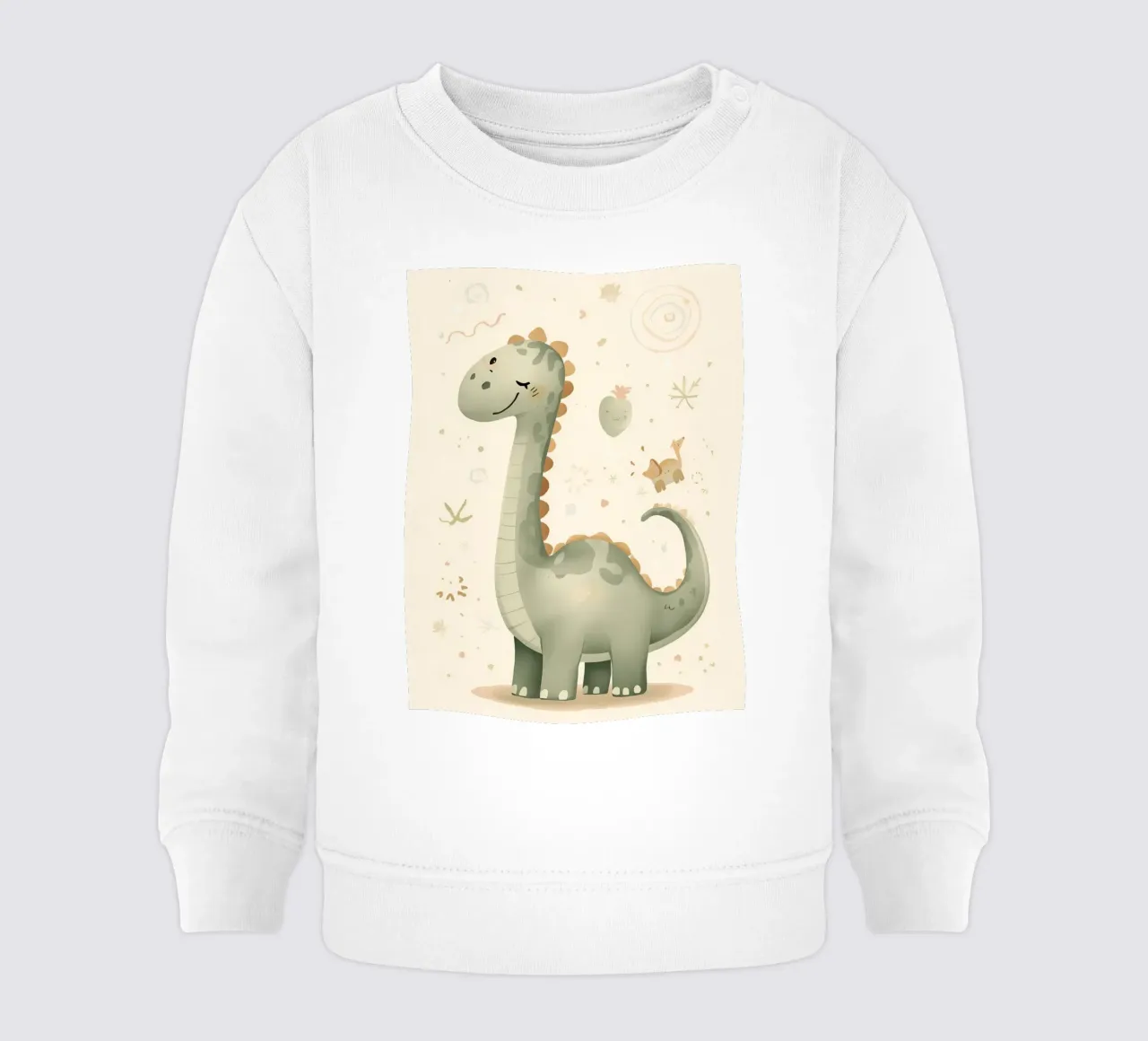 Simpatico dinosauro verde con forme astratte felpa neonato da DesignDoodle