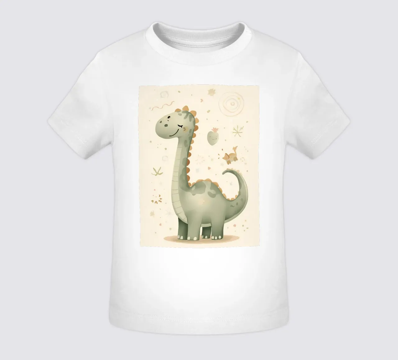 Simpatico dinosauro verde con forme astratte maglietta neonato da DesignDoodle