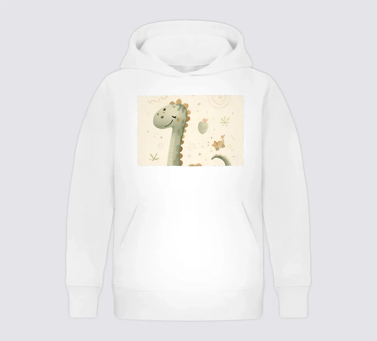 Simpatico dinosauro verde con forme astratte felpa bambino con cappuccio da DesignDoodle