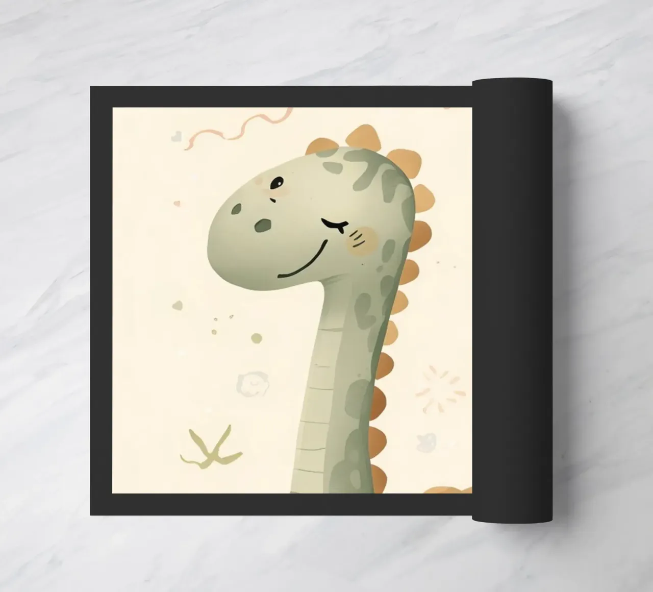 Simpatico dinosauro verde con forme astratte zerbino da DesignDoodle