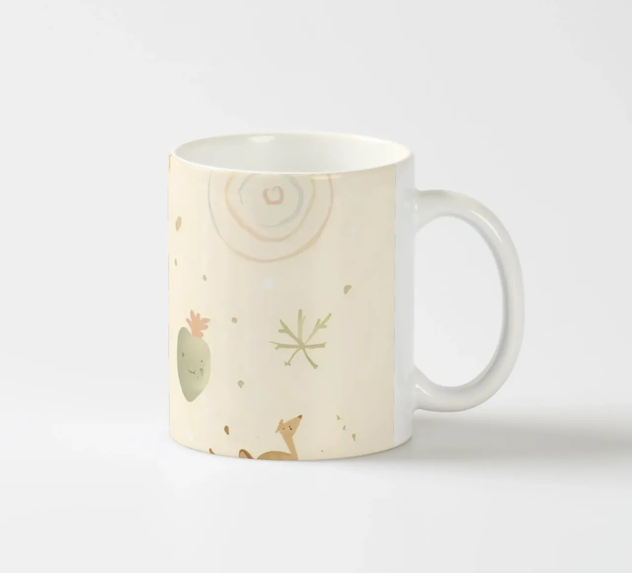 Simpatico dinosauro verde con forme astratte tazza in ceramica da DesignDoodle