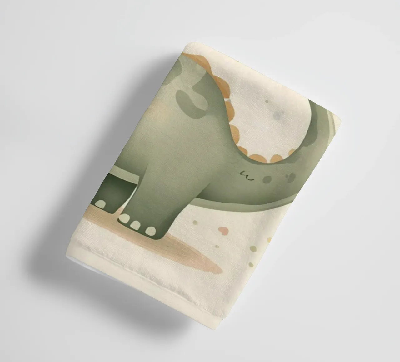 Simpatico dinosauro verde con forme astratte asciugamano da bagno da DesignDoodle