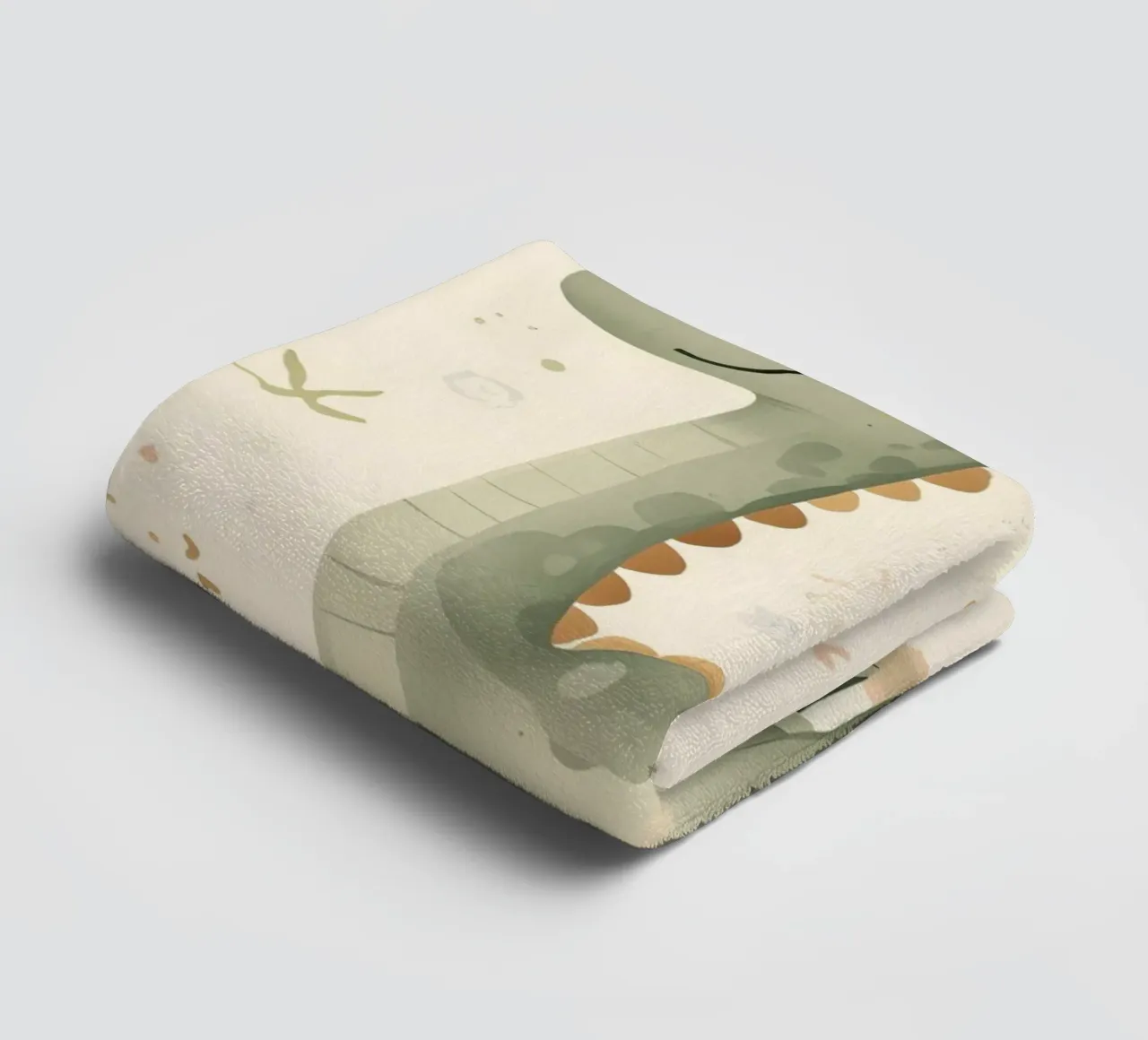 Simpatico dinosauro verde con forme astratte asciugamano da bagno da DesignDoodle