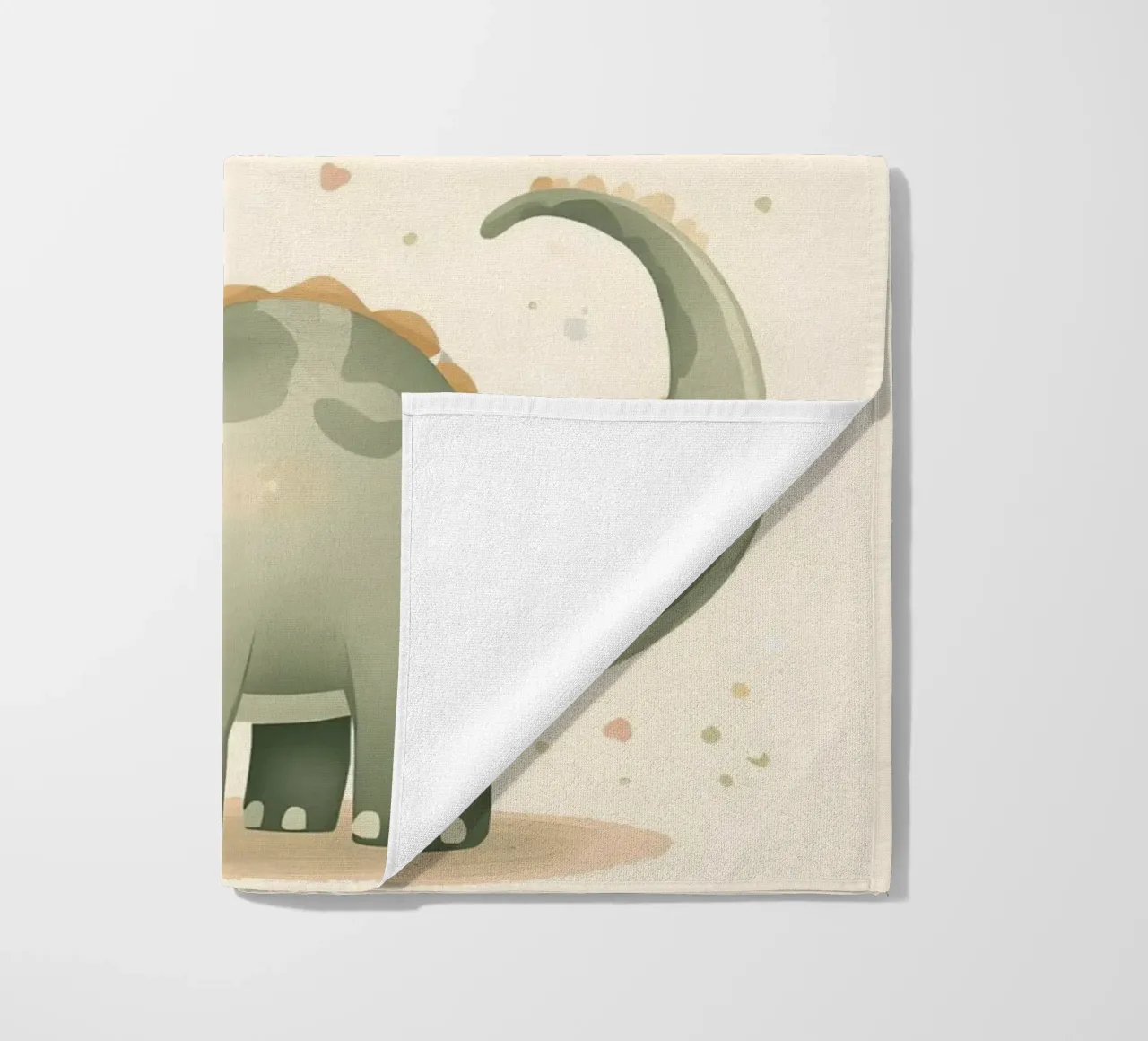 Simpatico dinosauro verde con forme astratte telo mare da DesignDoodle