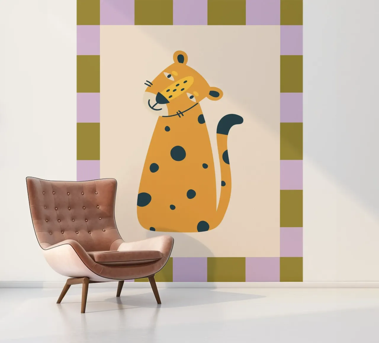 Leopard fotobehang van PurePeachKids