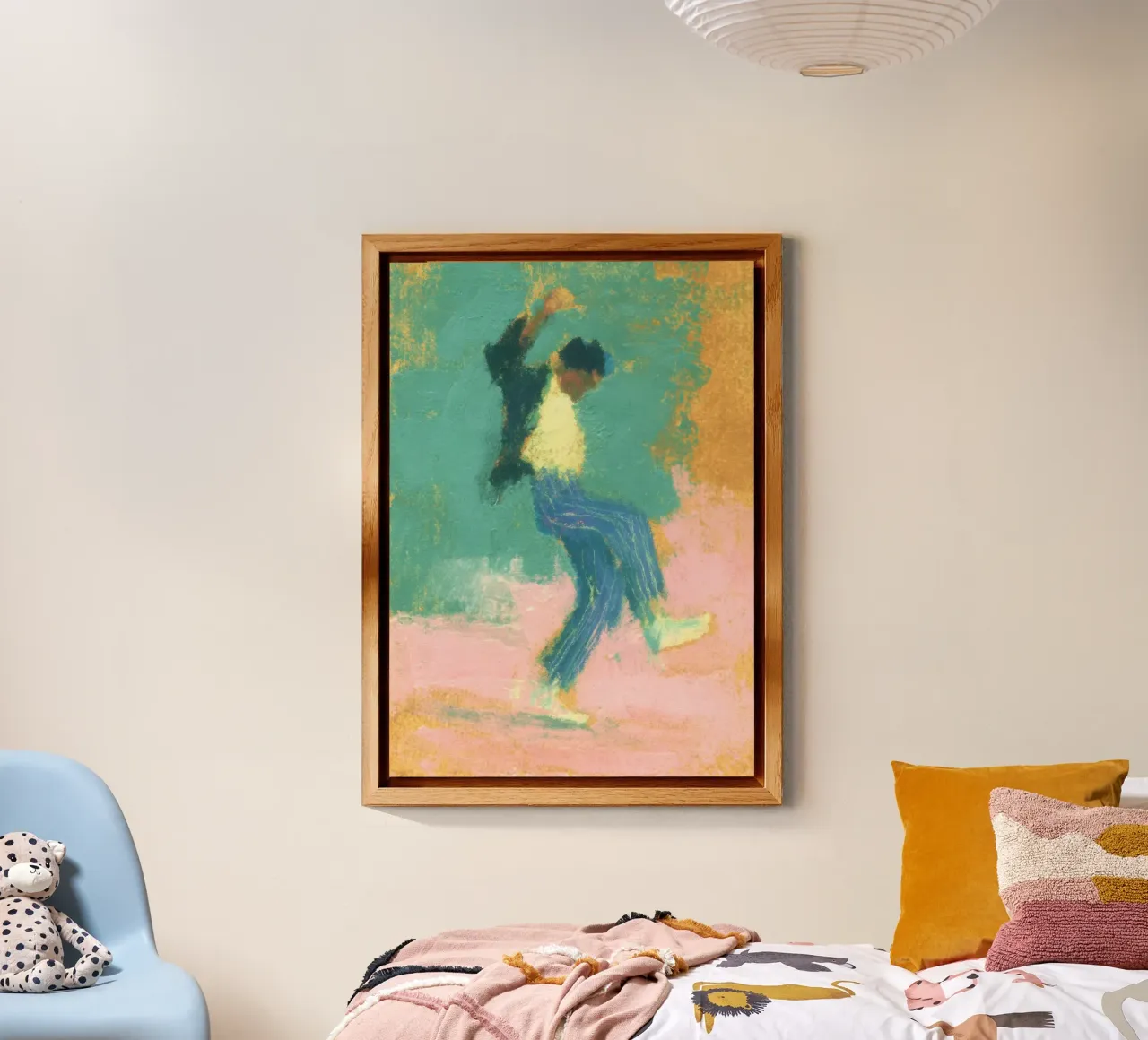 Figura dinamica davanti a un gradiente di colore pannello forex da Bright Horizons