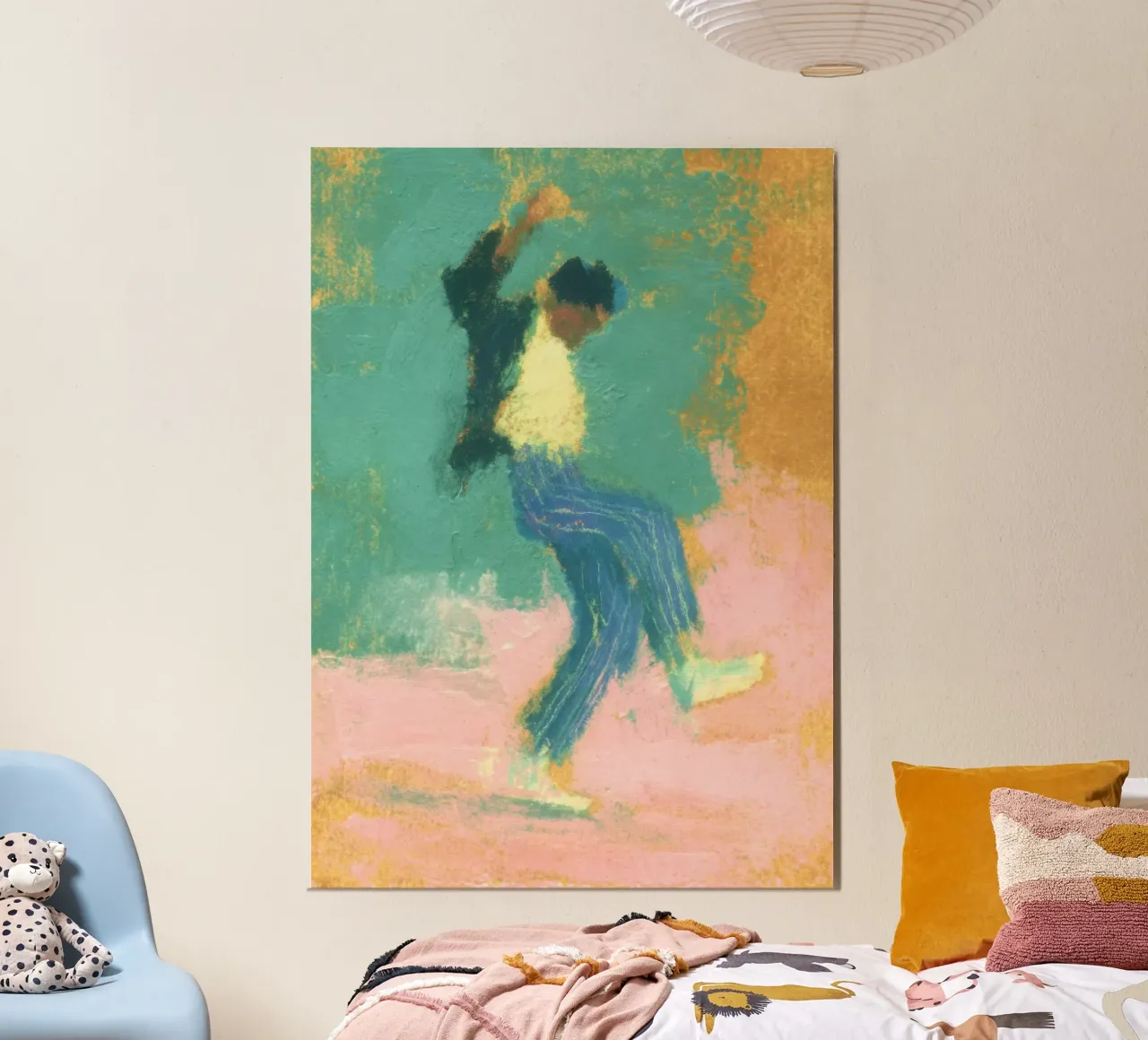 Figura dinamica davanti a un gradiente di colore pannello forex da Bright Horizons