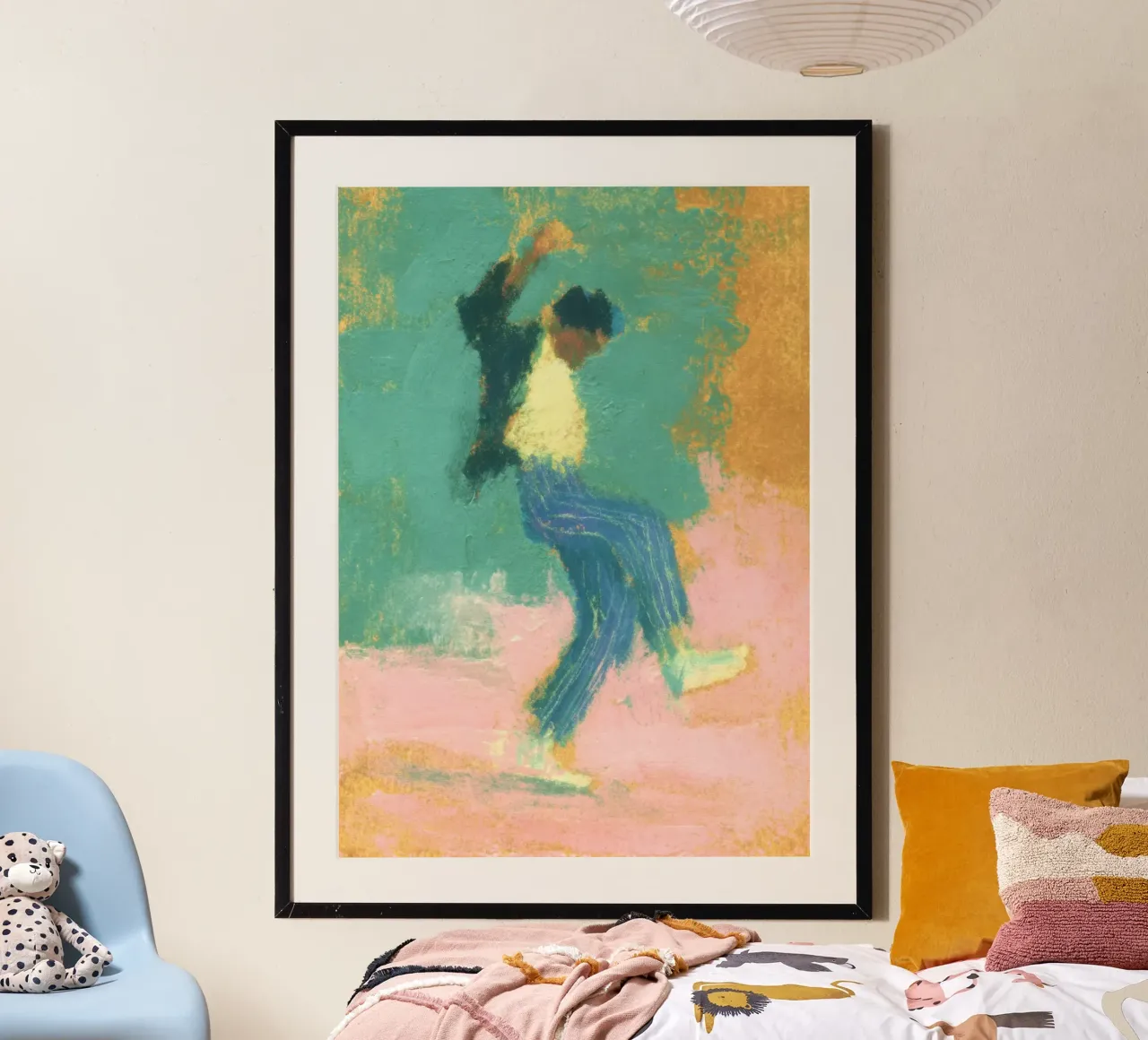 Figura dinamica davanti a un gradiente di colore carta hahnemühle da Bright Horizons