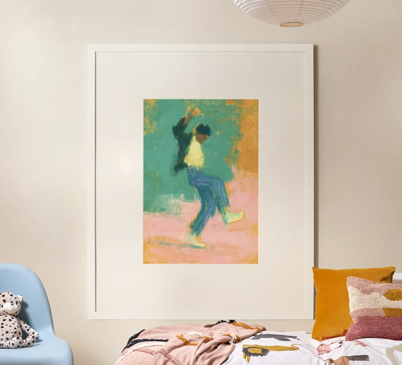 Figura dinamica davanti a un gradiente di colore carta hahnemühle da Bright Horizons