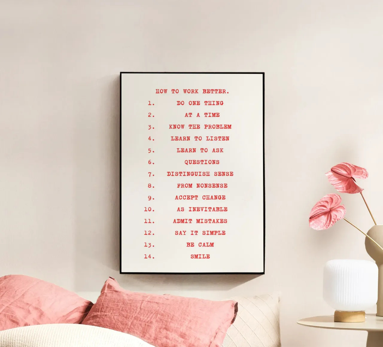 How to Work Better - Red Text plexiglass da vintageshop