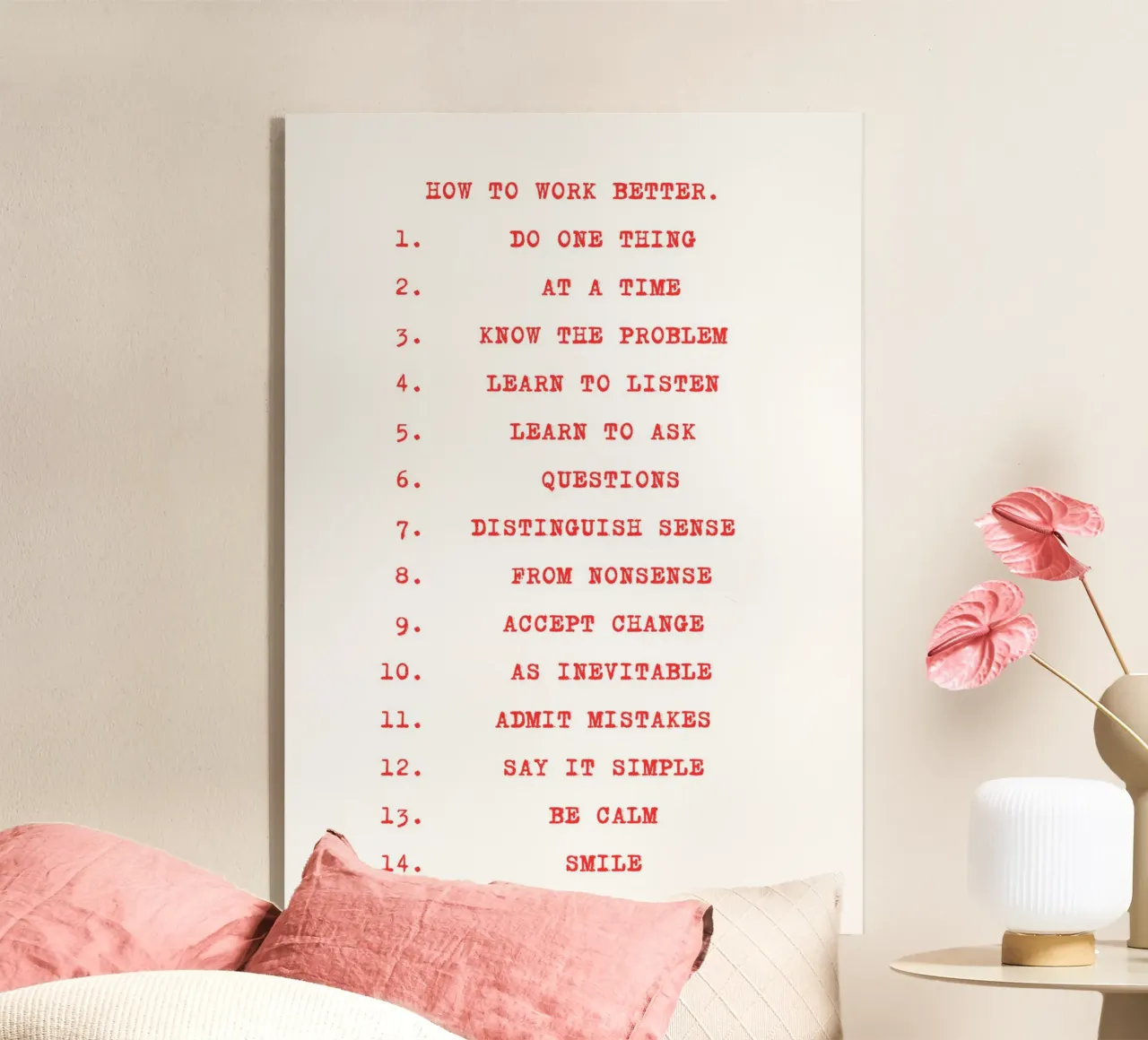 How to Work Better - Red Text plexiglass da vintageshop