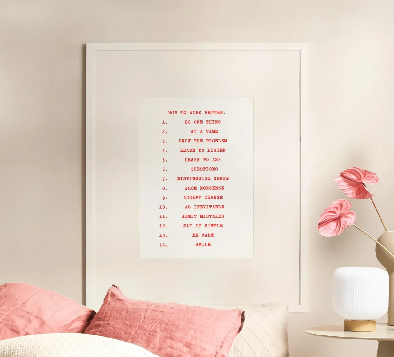 How to Work Better - Red Text Hahnemühle von vintageshop