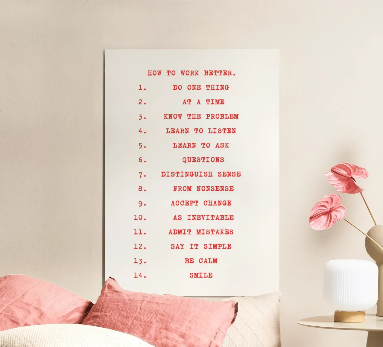How to Work Better - Red Text Hahnemühle von vintageshop
