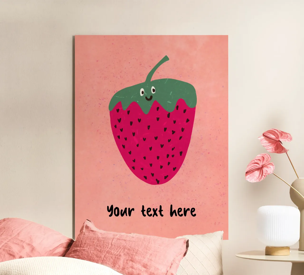 Personalisierbares Design "Erdbeere" alluminio dibond da Illustration Raissa Oltmanns