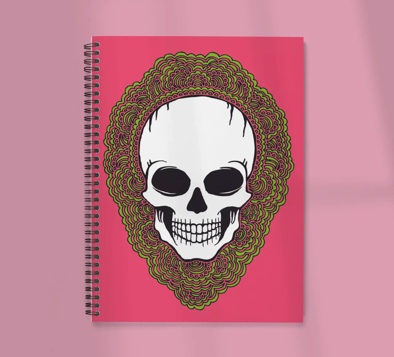 Skull Drawing Meditation spiral notebook by KP Design