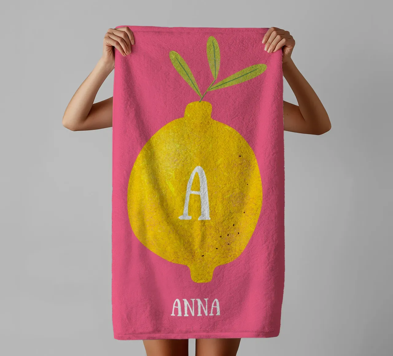 Personalisierbare Zitrone Handtuch von Illustration Raissa Oltmanns