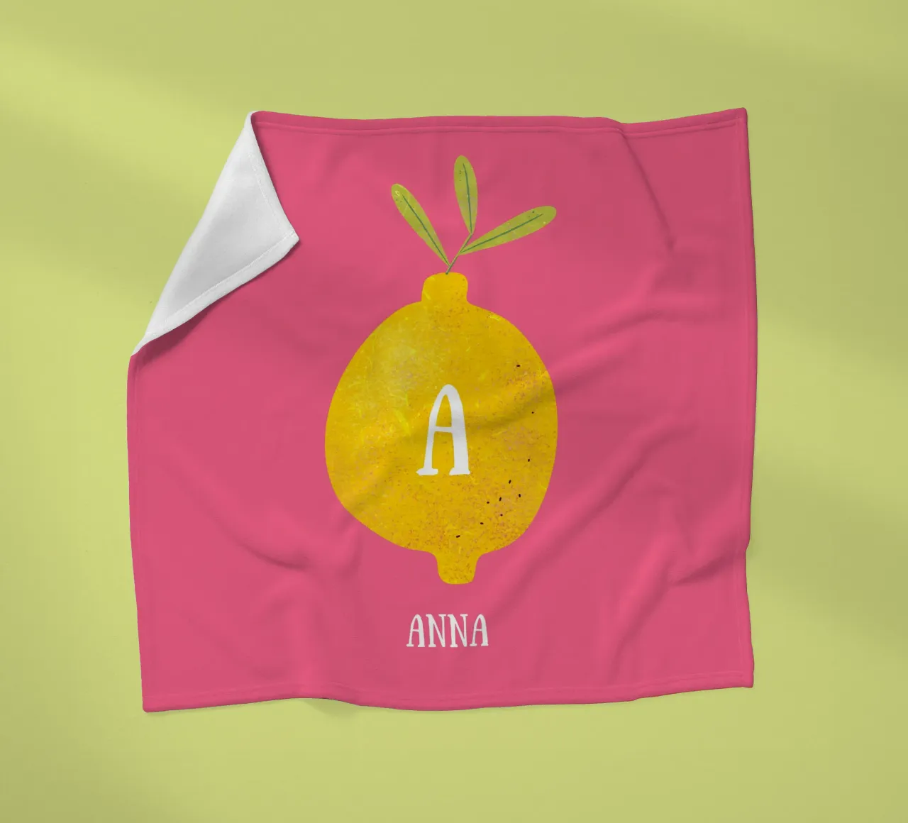 Personalisierbare Zitrone Fleecedecke von Illustration Raissa Oltmanns