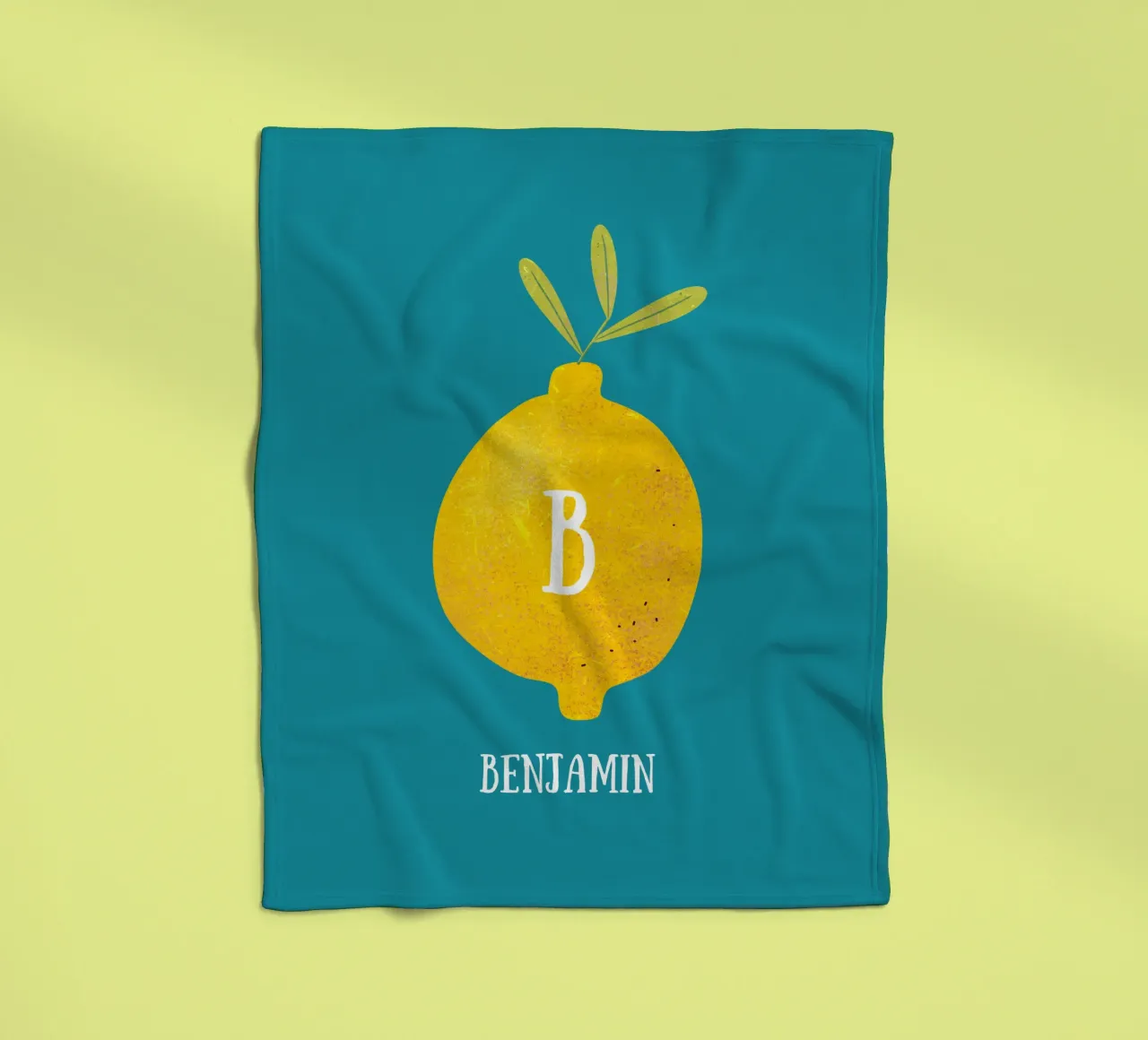 Personalisierbare Zitrone Fleecedecke von Illustration Raissa Oltmanns