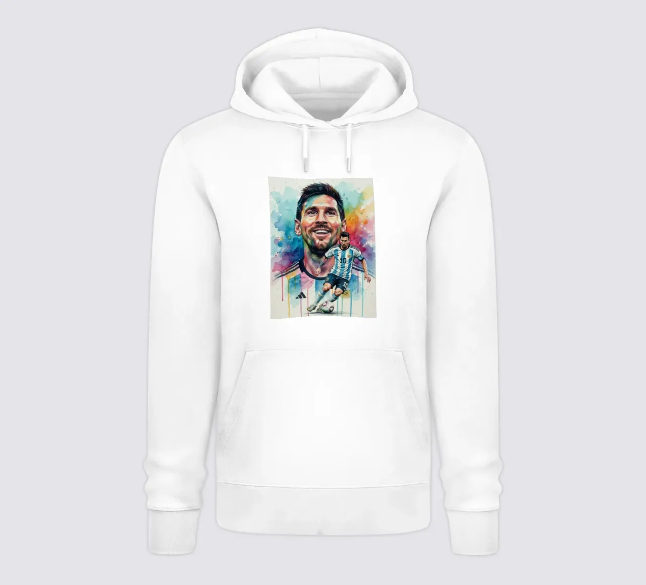 Lionel Messi acquerello #4 felpa con cappuccio da Kalis