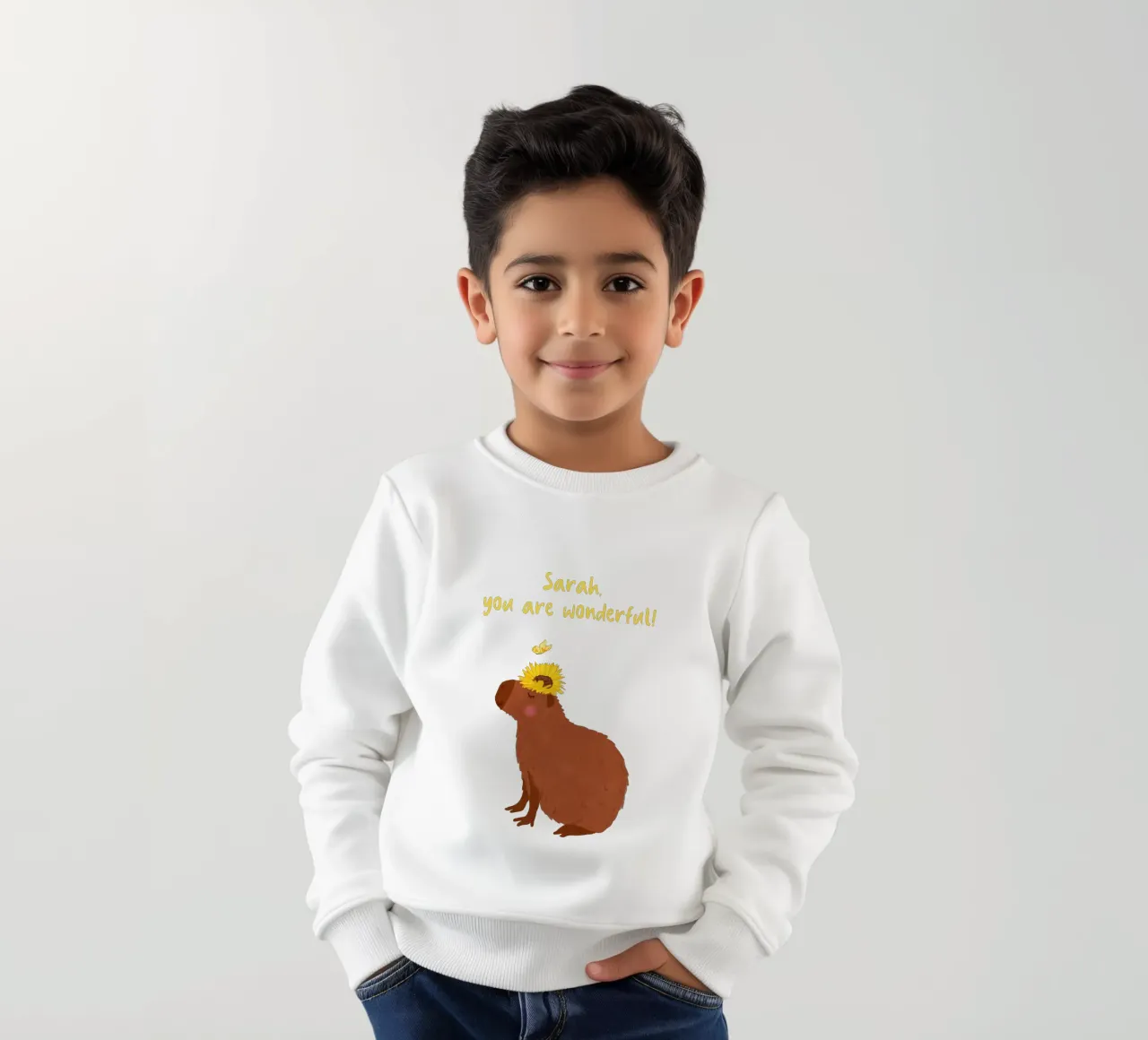 Design personalizzabile "Capybara felpa bambino da Illustration Raissa Oltmanns