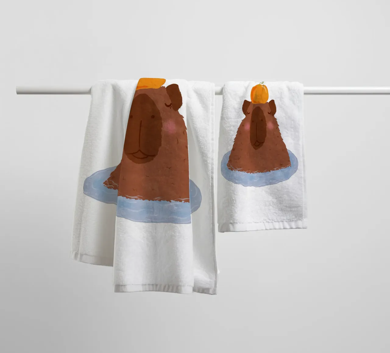Design personalizzabile "Capybara asciugamano da bagno da Illustration Raissa Oltmanns