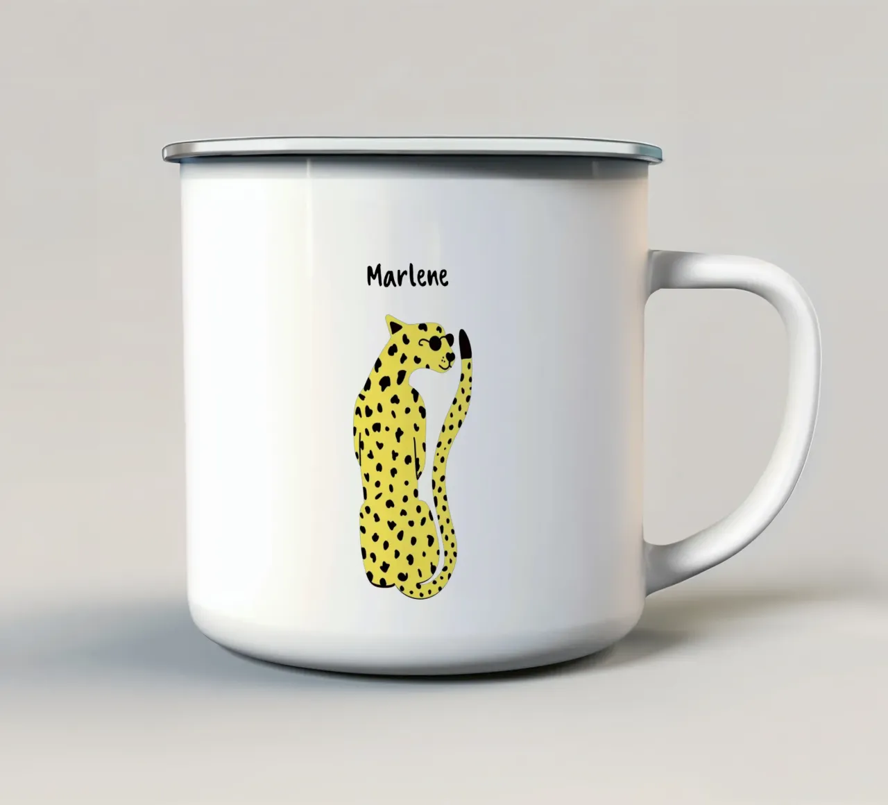 Leopardo personalizzabile tazza in smalto da Illustration Raissa Oltmanns
