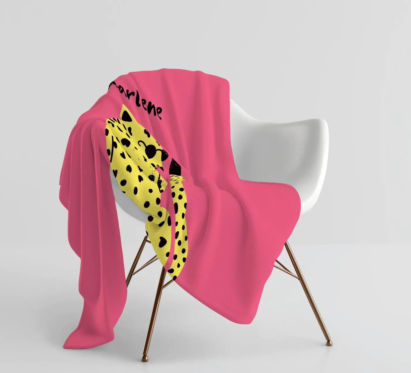 Personalisable leopard fleecedeken van Illustration Raissa Oltmanns