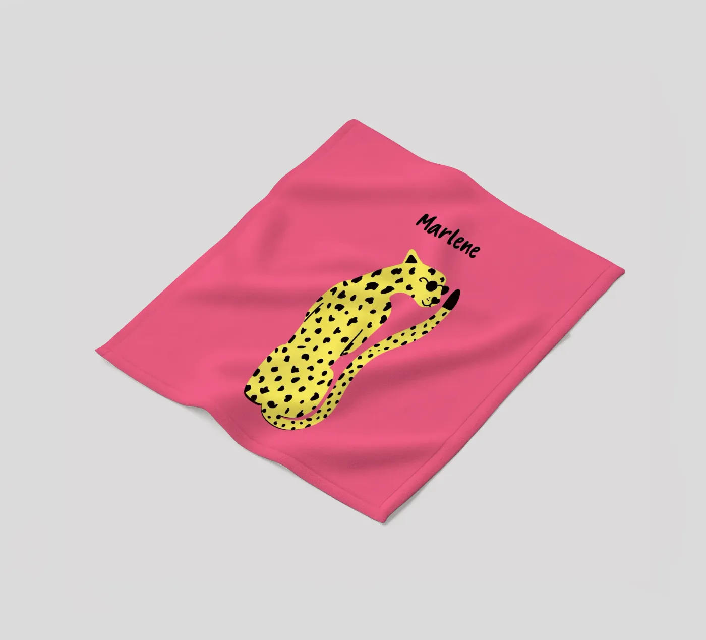 Personalisable leopard fleecedeken van Illustration Raissa Oltmanns