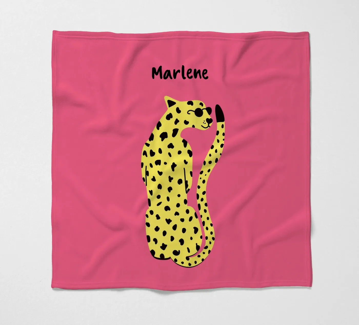 Personalisable leopard fleecedeken van Illustration Raissa Oltmanns