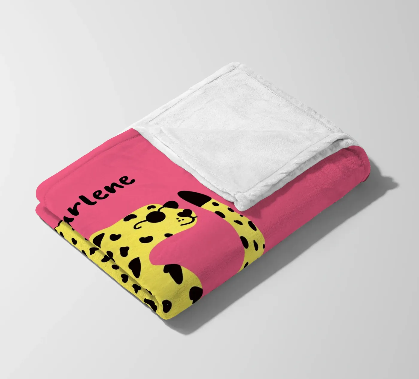 Personalisable leopard fleecedeken van Illustration Raissa Oltmanns