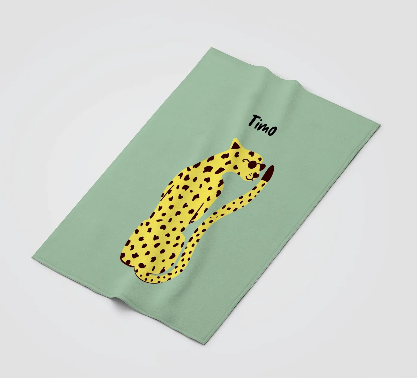 Personalisable leopard fleecedeken van Illustration Raissa Oltmanns