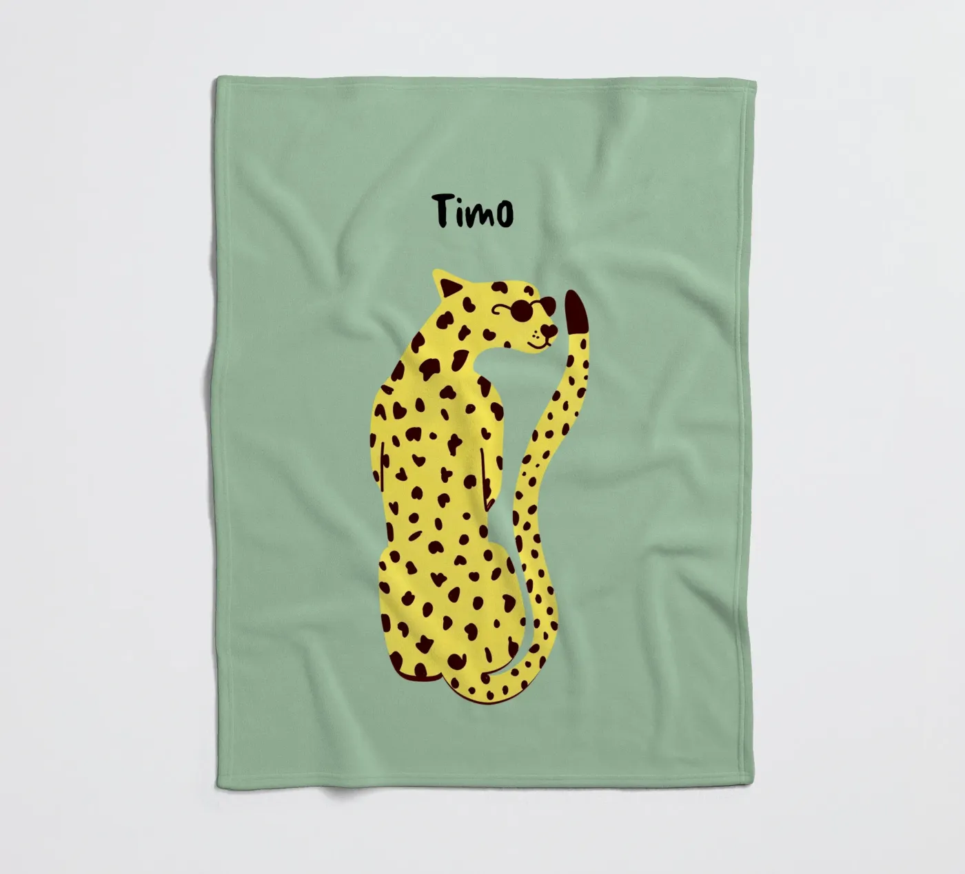 Personalisable leopard fleecedeken van Illustration Raissa Oltmanns