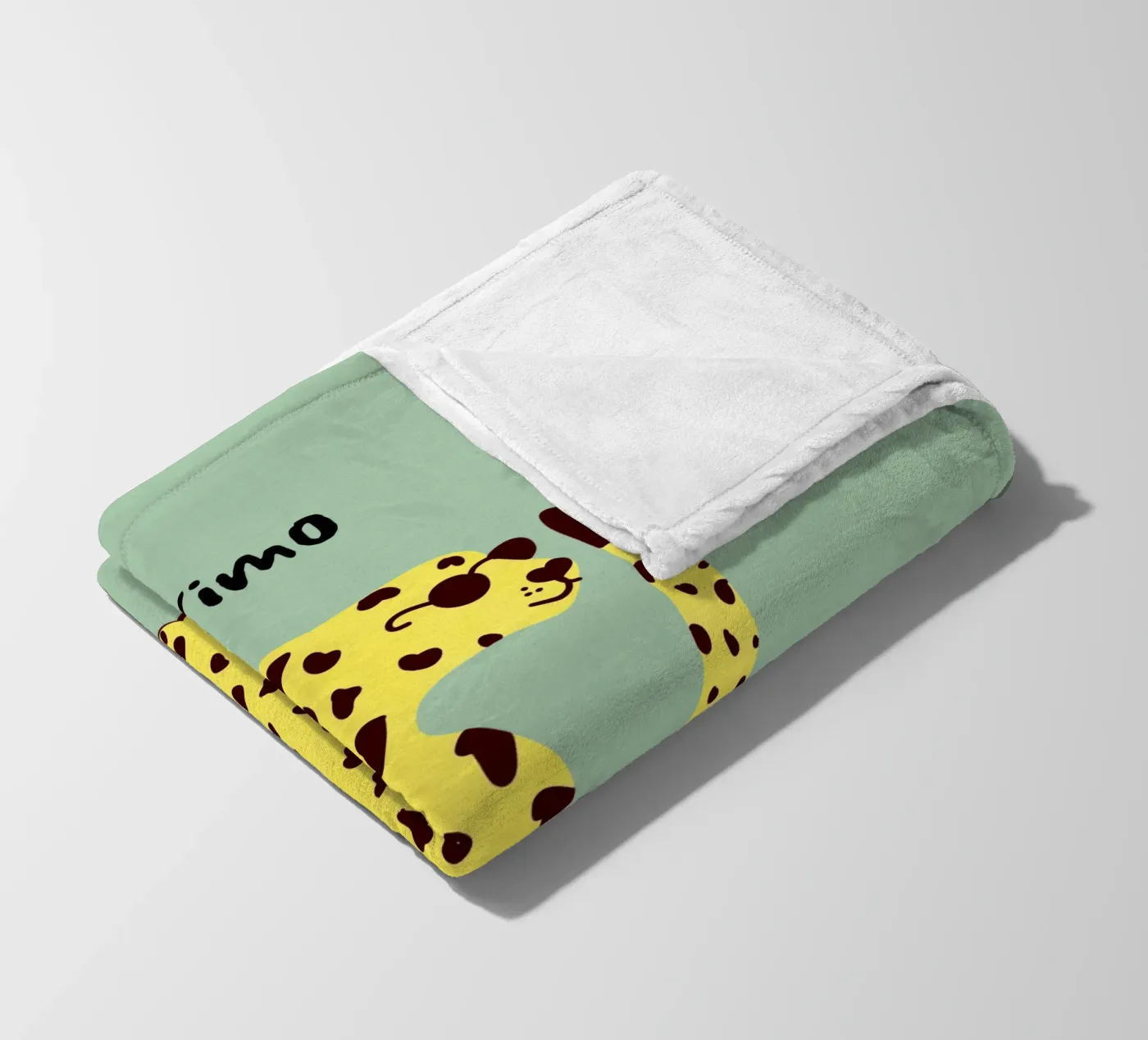 Personalisable leopard fleecedeken van Illustration Raissa Oltmanns