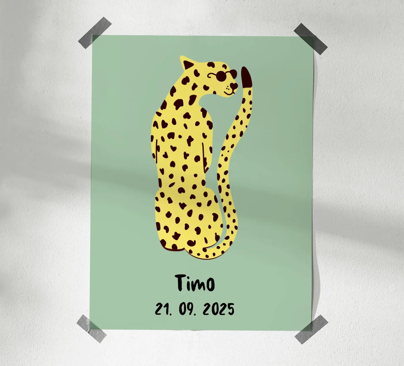 Personalisable leopard poster by Illustration Raissa Oltmanns