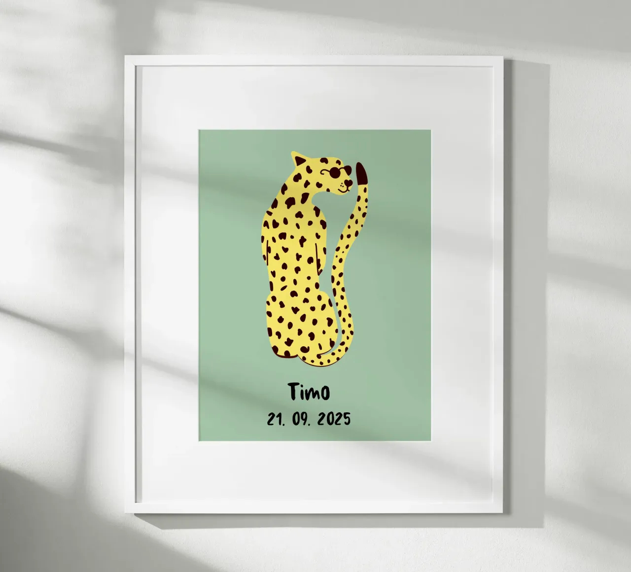 Personalisable leopard poster by Illustration Raissa Oltmanns