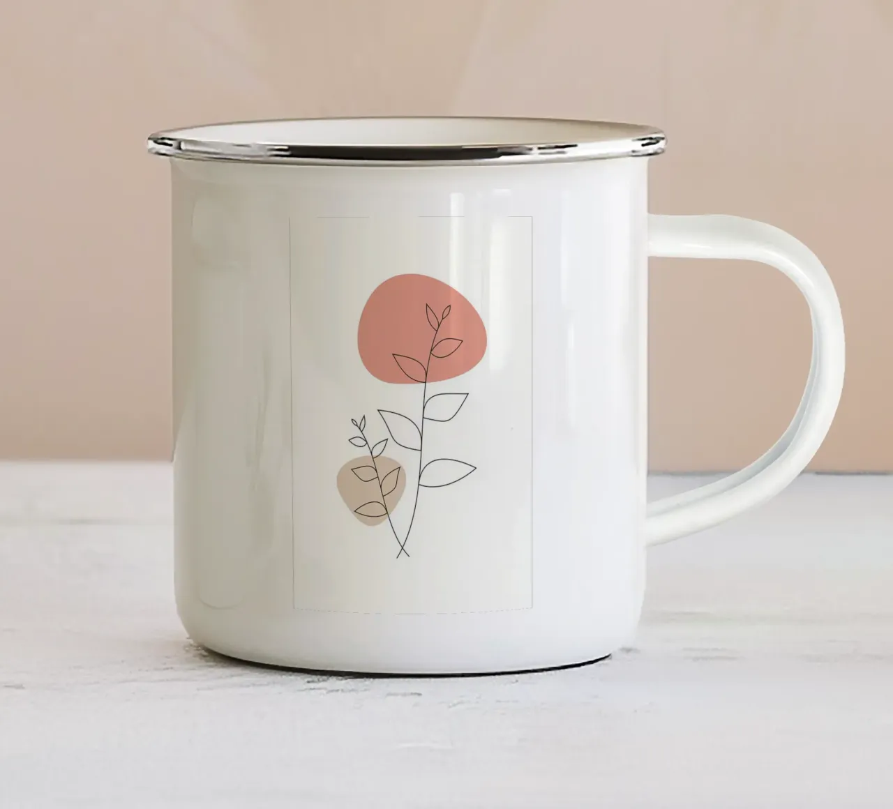 Foglia botanica di qualità superiore tazza in smalto da Locquinn Fuller
