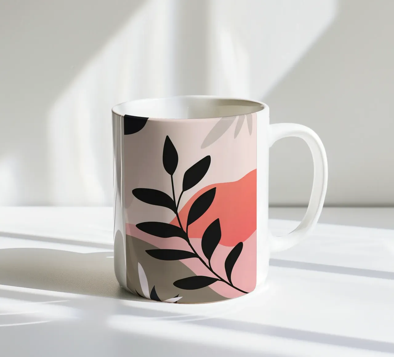 Boho Minimal Bloemsierkunst keramische mok van Locquinn Fuller