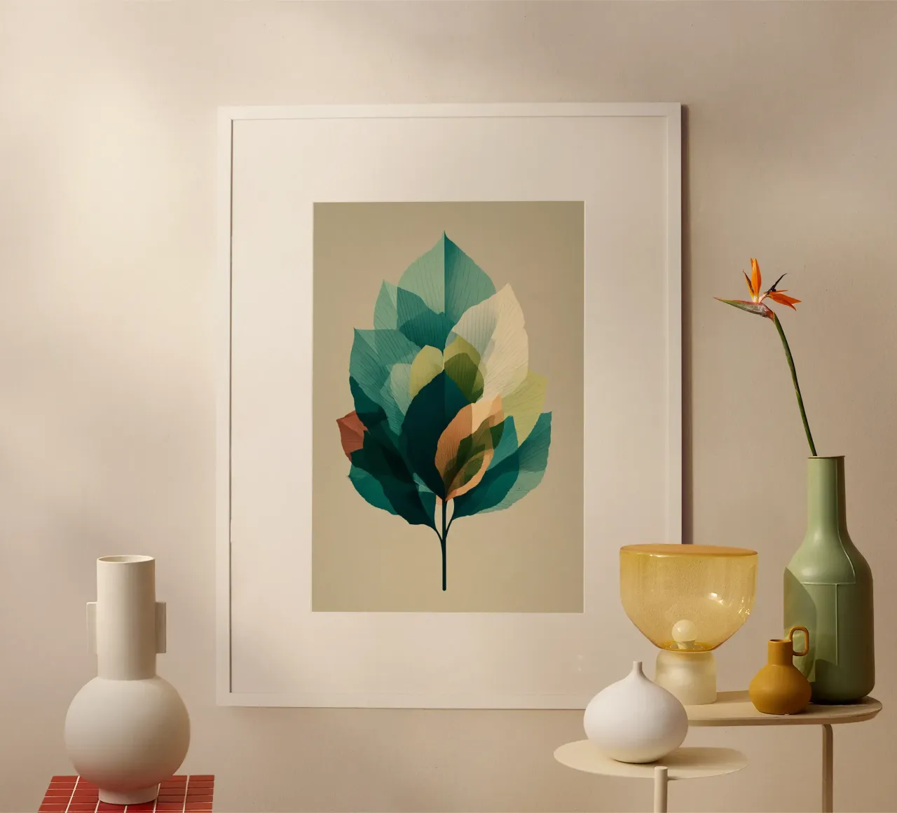 Layered Leaf Harmony poster da Geometrica