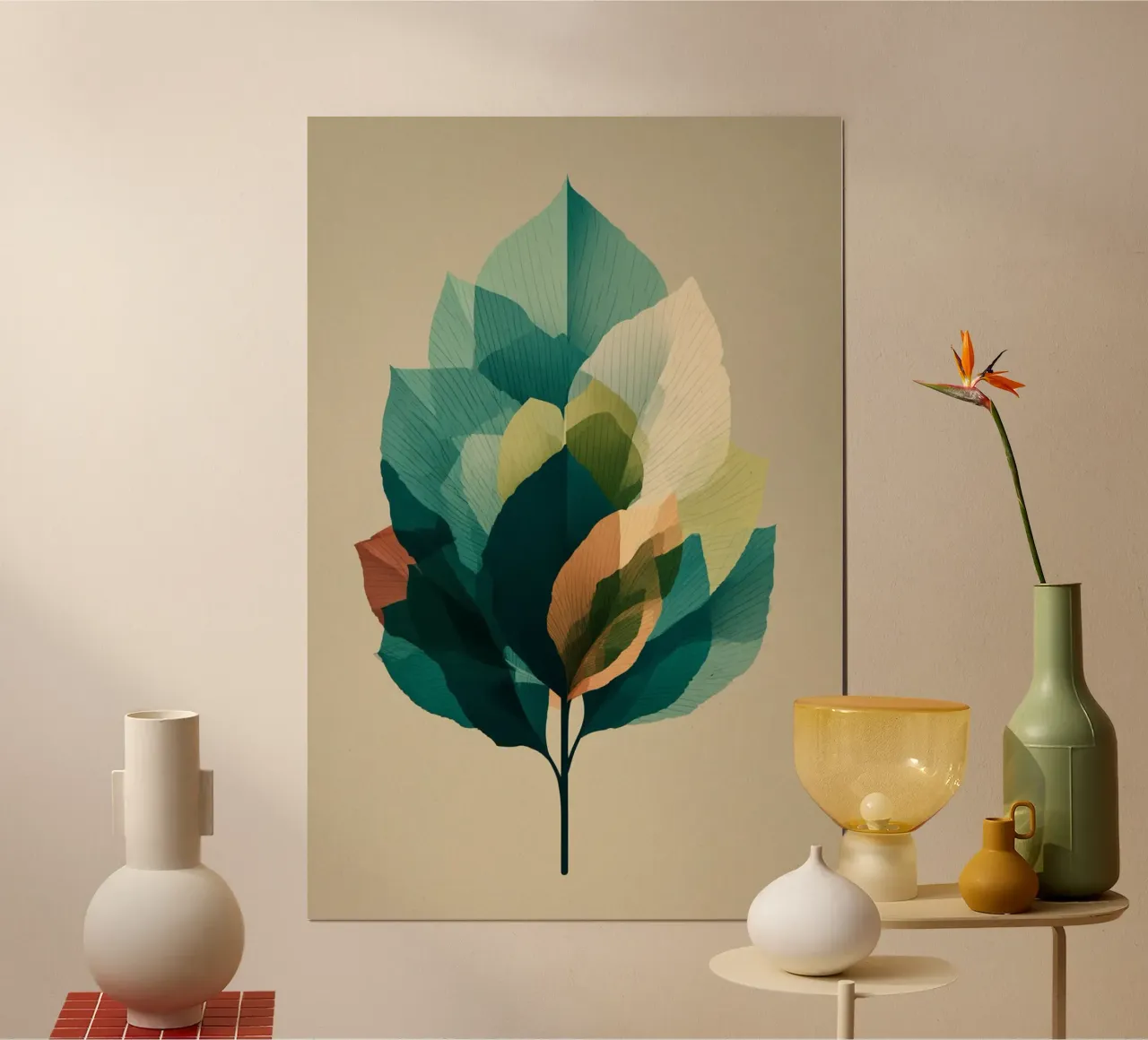 Layered Leaf Harmony poster da Geometrica