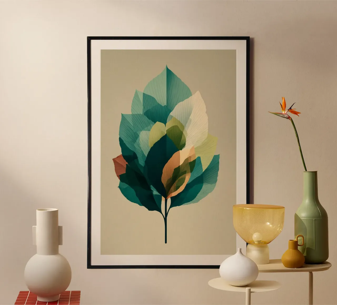 Layered Leaf Harmony poster da Geometrica